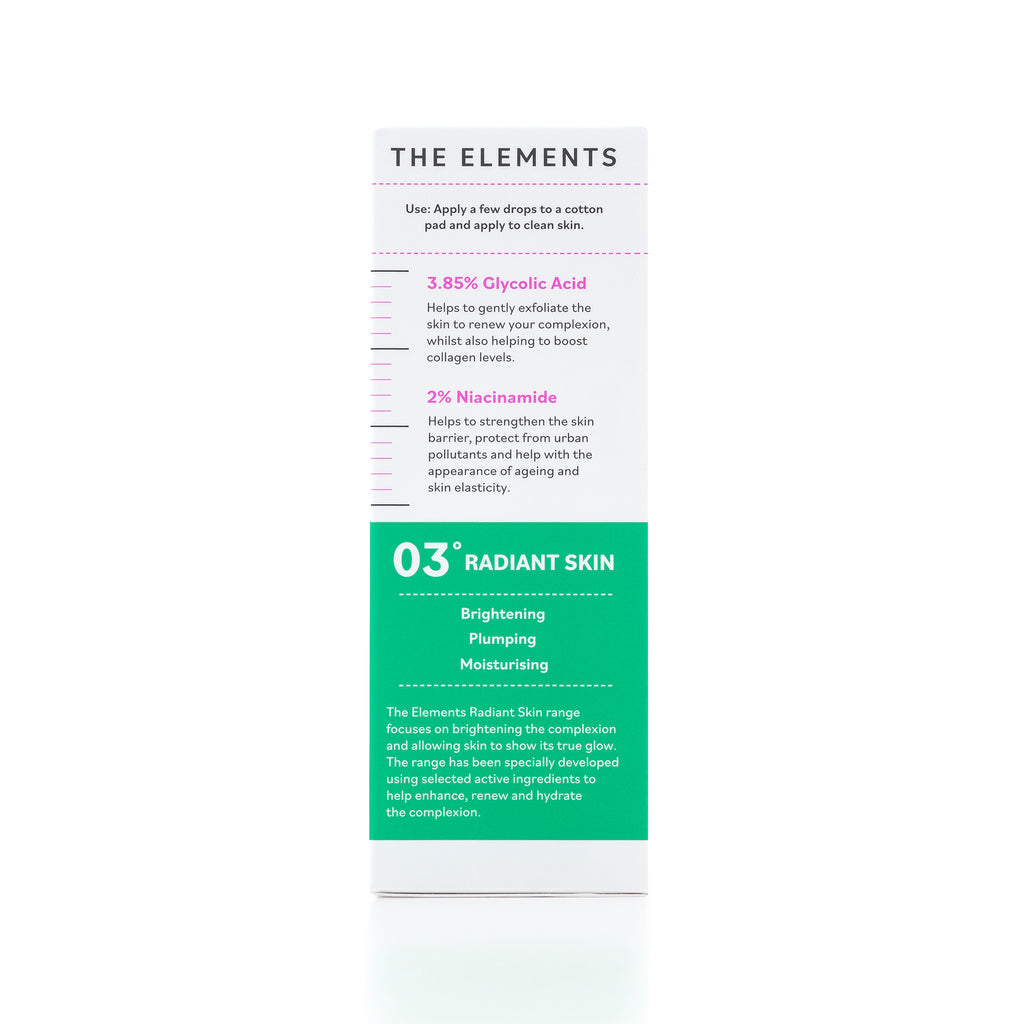 The Elements Radiance Boosting Toner ingredient information